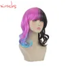 Cosplay Wigs Xi.Rocks 3506 Melanie Martinez Halloween Party Colorful For Short Wavy Ombre Synthetic High Temperature Fiber Hair Cosplay Wig 230727