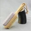 Bain Poils de crinière Nettoyer les pieds Brosse en bois Pierre ponce Pieds Pédicure Élimination des callosités Soins des pieds Spa Brosse Remover Peau morte Nettoyer LX7783