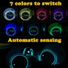 2X Car Dome LED Cup Holder Automotive Interior Lamp USB Multi- Colorful Atmosphere Light Drink Holder Anti-Slip Mat Product Bulb285A