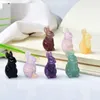 Śliczny królik naturalny kryształowy kwarc skały klejnoty mineralne zwierzę mini kamień rzeźbia uzdrawianie reiki home figurines prezent 20x40 mm