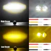 Motorfietsverlichting Motorfietsen Led-koplamp Mistlamp Auto Dual Color Uil Design Head Light ATV-scooter voor extra spotlight Lampaccessoires x0728