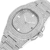 Novo Relógio Masculino Shinning Diamond Wacth Iced Out Relógios Aço Inoxidável Masculino Movimento de Quartzo Relógio montre Presente Festa Relógio de Pulso Cloc220K