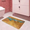 Mattor Golden Blue Marble Carpet Entrance Doormat Bath Floor Mattor Mat Anti-Slip Kitchen Rug för Home Decorative Foot Mat R230728