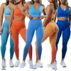 Active Sets 2023 1/2Pcs Seamless Women Gradient Yoga Set Workout Pant Sportwear Fitness Scrunch Leggings a vita alta Gym Outfit Tute