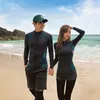 Wetsuits Drysuits Lovers Split Wetsuit Duikpak Surfpak met lange mouwen Zonnebrandcrème Ritsstijl Zacht badpak Wetsuits Scubaduiken Surfpak 230727