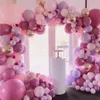 92pcsロットピンクマカロン風船アーチベビーシャワーの飾り誕生日結婚式のパーティーデコは洗礼を好むパステルバルーンT2006122346