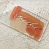 Greeting Cards 20 50pcs Rectangular Acrylic Place Tiles DIY Wedding Decoration Laser Cut Plain Place Guest Names Modern Calligraphy Plexi Glass 230728