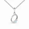 Vente chaude S925 en argent Sterling lettre O clair de lune pierre pendentif collier femmes Design sens mode bijoux polyvalents