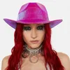 Berets N58F Breathable Fedora Hat Woman Men Felt Cowboy Sequins