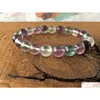 Perlé Mg0312 Conception Fluorite Femmes Bracelet Pierre Naturelle Yoga Protection De L'énergie Négative Poignet Mala Bijoux Drop Delivery Brac Dhet4