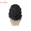 Cosplay Wigs Xi.rocks 3808A Short Curly Hair Wavy Balck Female High Temperature Resistant Synthetic Fiber Wig Cosplay 230727