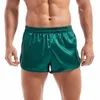 Underbyxor satin underkläder boxare mäns sexiga boxare trosor slät siden pyjamas shorts löst split man lounge boxershorts hem sömnbottnar