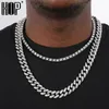 Hip Hop 13 Mm Chaîne Cubaine 5 Tennis Strass Miami Zircon Bling Iced Out Collier pour Hommes Femmes Bijoux