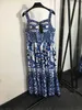 Moda verão vestido de luxo vestidos de festa para mulheres vintage vermelho impresso cintura emagrecimento halter saia casual wear designers saias mulheres designer roupas 55