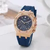 Horloges Luxe vier wijzerplaten Zes naalden Lichtgevend dameshorloge Modieus en veelzijdig Diamond Inlay Waterproof Silicone Tape Pols