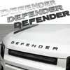 3D Stereo Buchstaben Abzeichen Logo Aufkleber ABS Für Defender Kopf Haube Typenschild Schwarz Grau Silber Aufkleber Auto Styling3776145273J