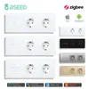 Smart Power Plugs BSEED EU Standaard Zigbee Smart Switch 1/2/3 bende met dubbele Zigbee Socket Home Alexa Smart Life App Voice Control HKD230727