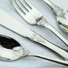 Servis uppsättningar 16st Silverware Set 304 rostfritt stål bestick västerländsk lyxig vintage matsal gaffel gaffel bordsartiklar