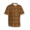 Mäns avslappnade skjortor kortärmad skjorta cheetah leopard t-shirts polo toppar