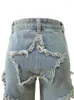 Women's Jeans Sexy Denim Ripped Tassel Women Fringe Straight Pants Destroyed Trousers Big Hole Broken Outfits Street Fashion Bare Legs