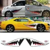 2 pièces paire bricolage requin bouche dent dents PVC voiture autocollant Cool décalcomanies étanche Auto bateau décoration Stickers195B