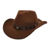 2023 Ny cowboy jazz topp hattar fedora hatt för kvinnor män fedoras bred grim cap höst vinter filt kepsar trilby julfest gåva 11Colors