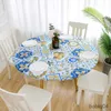 طاولة قطعة قماش مستديرة المائدة المائدة المائدة المائدة الغطاء غير المرن غير المرن في المنزل المطبخ غرفة الطعام الديكور R230726