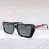 Katzenaugen-Sonnenbrille Damen-Designer PR141WS braune Acetatfaser-Katzenbrille rechteckiger Rahmen rote Logo-Brille Modemarken-Sonnenbrille