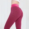 Kobiety szarpnięcie legginsy fitness trening fitness Honeycomb Jacquard Yoga Spodnie Kobiety Elastic Jaquard Teksturowany projektant z wysokim talią nogi czarne fitnes biały szybki sucha sucha