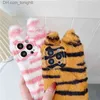 Cell Phone Cases Cell Phone Cases Cute Cat Fur Fluffy Case For iPhone 14 13 12 11 Pro Max XS XR X 7 8 Plus Phone Case Warm Cartoon animal Z230731