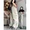 Damesbroek Deeptown Vintage Cargo Dames Koreaanse stijl Oversized Parachute Joggers Baggy sportbroek Harajuku Streetwear Mode