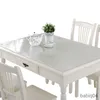 Nappe de table Nappe de table transparente givré dessus de table housse de protection étanche modèle de cuisine huile nappe verre chiffon doux R230726