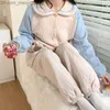 Maternity Dresses 3-piece autumn winter thick warm maternity care pajama set breastfeeding pajamas Z230728