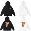 Vlone 후드 디자이너 디자이너 후 까마귀 남자와 여자 풀오버 스웨트 셔츠 멋진 참신 후드 힙합 인쇄 긴 슬리브 티 탑 포켓 풀 지퍼 여자 남성