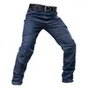 Jeans da uomo 2023 Pantaloni da uomo in denim tattico resistente all'usura elastici multitasche Pantaloni da jogging in cotone sottile militare