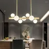Kroonluchters Modern Minimalistisch Restaurant Kroonluchter Verlichting Luxe Creatieve Magische Bonen Lamp Strip Bar Eettafel