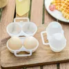 Storage Bottles Portable Egg Box 2 Grids Eggs Container Dispenser Space-saving Case With Fixed Handle For Outdoor Camping