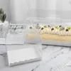 Boîte d'emballage de rouleau de gâteau transparent avec poignée Boîte de gâteau au fromage en plastique transparent écologique Cuisson Swiss Roll12541