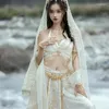 Stage Wear Festival Outfit Mulheres Princesa Beleza Traje Chinês Dança Folclórica Vestido Branco Vestidos de Noite de Luxo 2023 Roupas Hanfu