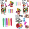 Dekompressionsleksak 2023 Fashion Fidget Toys Circle Colorf Plastic Tube Spole Childrens roliga tidiga utbildningsfällning Drop Delivery G Otdfv