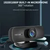 Webcams 1080P Webcam Webcamera met microfoon Web PC-camera Computercamera Groothoekwebcam voor pc