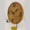 Wall Clocks E56C 12in Rustic Rattan Clock Resin Ornaments Art Crafts Accessory