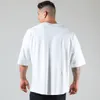 القمصان للرجال الصيفية التي تدير قميص كبير الحجم للياقة البدنية للياقة البدنية من القطن غير الرسمي القطن القصير الأكمام.