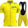 Wielertrui Sets Frankrijk Tour TDF Set Mannen Groen Geel Polka Dot Korte Kleding Racefiets Shirts Pak Fietsbroek Ropa 230728