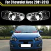 Strålkastare Fall för Chevrolet Aveo 2011-2013 bilens frontglaslins kepsar strålkastare täcker auto ljus transparent lampskärmsskal