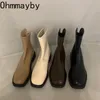 Bottes bottines femmes chaussures mode fermetures à glissière en cuir souple chaussures dames hiver élégant appartements courts chaussons 230727