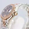 ダイヤモンドウォッチ女性時計28mm自動機械時計ファッション腕時計レディースデザイナーモントレクス904L防水