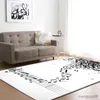 Mattor White Black Music Bedroom Mattor Piano Music Living Room Area Rug Memory Kids Play Mat Parlor Rug Entrance Doormat Bathmat R230728