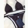 Kvinnor bikini sommar brev tryck baddräkt dam sexig quatity badkläder push up mogen wrap beachwear backless grimma 262s