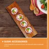 Plates 2 Pcs Plateware Sets Sushi Counter Multi-function Dessert Plate Sashimi 18X6X1.5CM Household Tray Wood